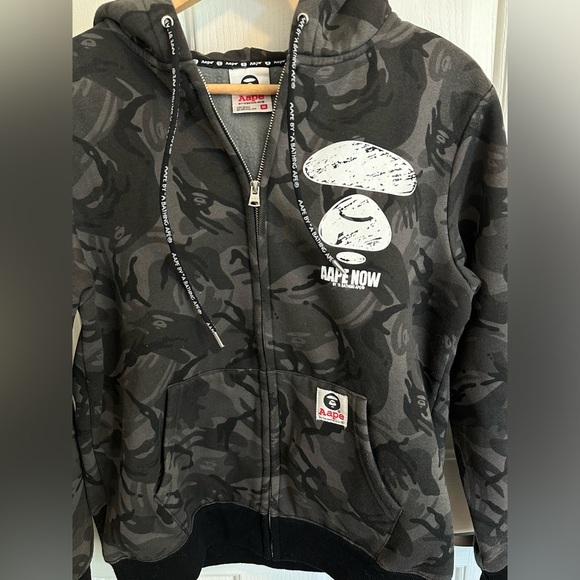 A Bathing Ape AAPE Zipped Hoodie in Grey Camouflage Color - Picture 3 of 8